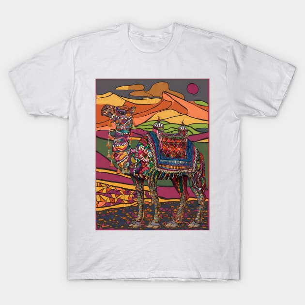 Rajasthani decorated camel art T-Shirt by Spaceboyishere